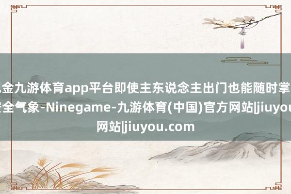 现金九游体育app平台即使主东说念主出门也能随时掌持家中安全气象-Ninegame-九游体育(中国)官方网站|jiuyou.com