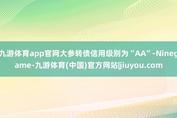 九游体育app官网大参转债信用级别为“AA”-Ninegame-九游体育(中国)官方网站|jiuyou.com