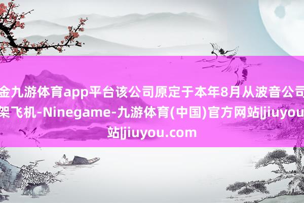 现金九游体育app平台该公司原定于本年8月从波音公司接收25架飞机-Ninegame-九游体育(中国)官方网站|jiuyou.com