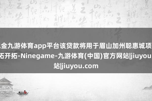 现金九游体育app平台该贷款将用于眉山加州聪惠城项策动开拓开拓-Ninegame-九游体育(中国)官方网站|jiuyou.com